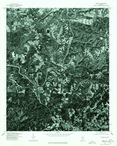 United States Geological Survey Sipsey, AL (1975, 24000-Scale) digital map