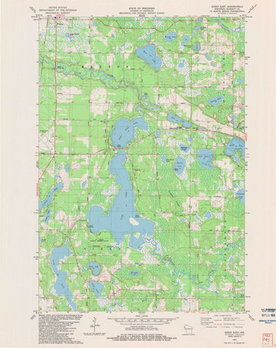 United States Geological Survey Siren East, WI (1982, 24000-Scale) digital map