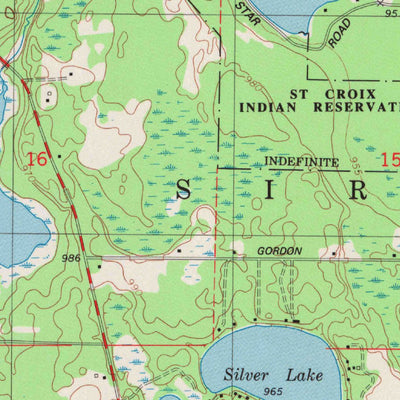 United States Geological Survey Siren East, WI (1982, 24000-Scale) digital map