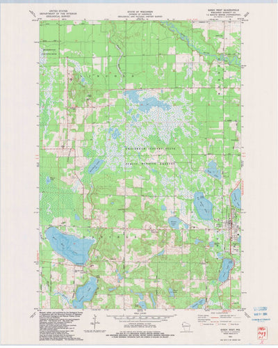 United States Geological Survey Siren West, WI (1982, 24000-Scale) digital map