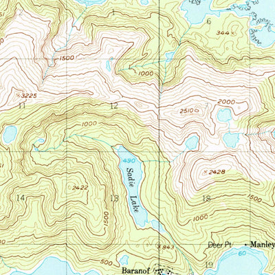 United States Geological Survey Sitka A-3, AK (1951, 63360-Scale) digital map