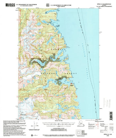 United States Geological Survey Sitka A-3, AK (1996, 63360-Scale) digital map