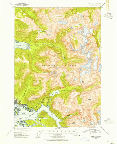 United States Geological Survey Sitka A-4, AK (1954, 63360-Scale) digital map