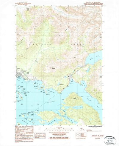 United States Geological Survey Sitka A-4 SW, AK (1987, 25000-Scale) digital map