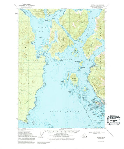 United States Geological Survey Sitka A-5, AK (1951, 63360-Scale) digital map