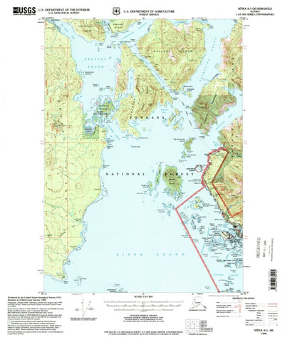 United States Geological Survey Sitka A-5, AK (1996, 63360-Scale) digital map