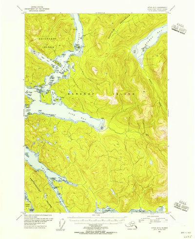 United States Geological Survey Sitka B-5, AK (1951, 63360-Scale) digital map