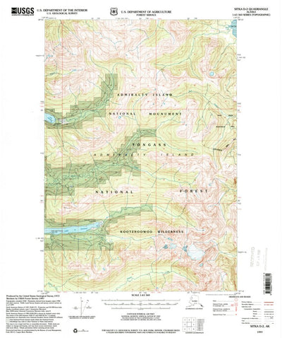 United States Geological Survey Sitka D-2, AK (1997, 63360-Scale) digital map