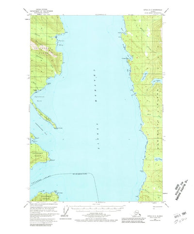 United States Geological Survey Sitka D-3, AK (1951, 63360-Scale) digital map