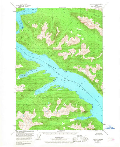 United States Geological Survey Sitka D-5, AK (1951, 63360-Scale) digital map