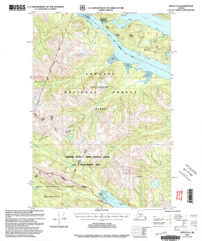 United States Geological Survey Sitka D-6, AK (2000, 63360-Scale) digital map