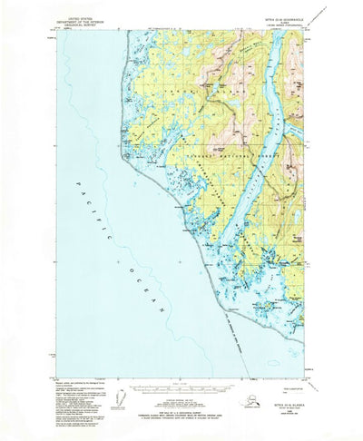 United States Geological Survey Sitka D-8, AK (1948, 63360-Scale) digital map