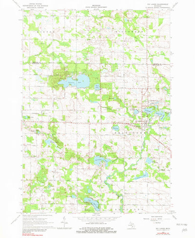 United States Geological Survey Six Lakes, MI (1964, 24000-Scale) digital map