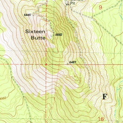 United States Geological Survey Sixteen Butte, OR (1982, 24000-Scale) digital map