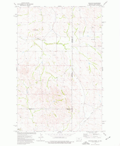 United States Geological Survey Skaar NE, MT-ND (1974, 24000-Scale) digital map