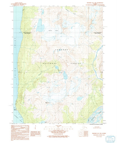 United States Geological Survey Skagway B-1 SW, AK (1991, 25000-Scale) digital map