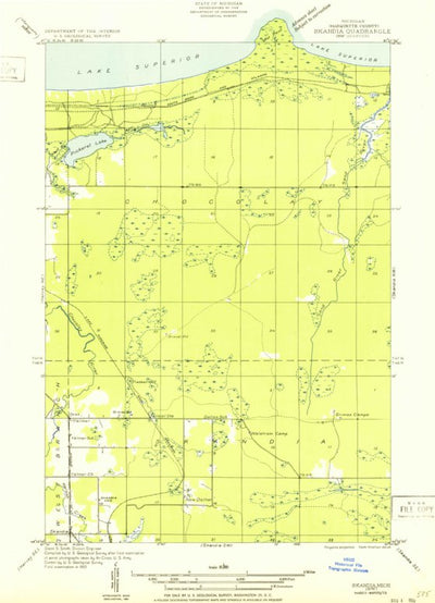 United States Geological Survey Skandia, MI (1950, 31680-Scale) digital map