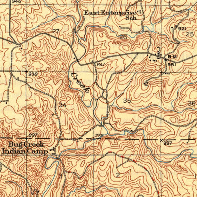 United States Geological Survey Skedee, OK (1931, 62500-Scale) digital map
