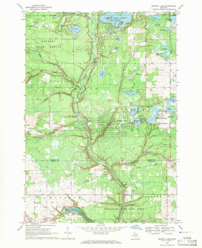 United States Geological Survey Skidway Lake, MI (1968, 24000-Scale) digital map
