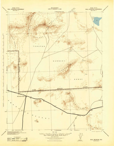 United States Geological Survey Skull Mountain, NV (1942, 125000-Scale) digital map