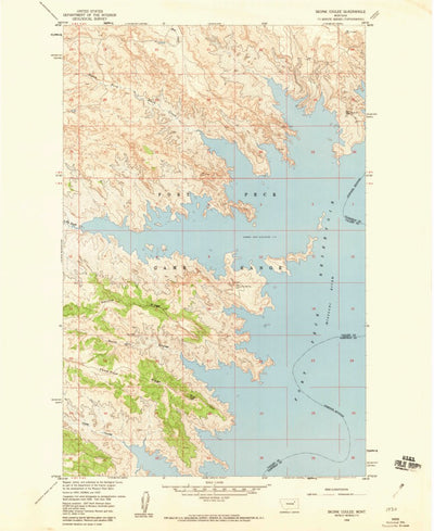 United States Geological Survey Skunk Coulee, MT (1958, 24000-Scale) digital map