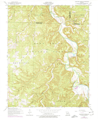 United States Geological Survey Slabtown Spring, MO (1954, 24000-Scale) digital map