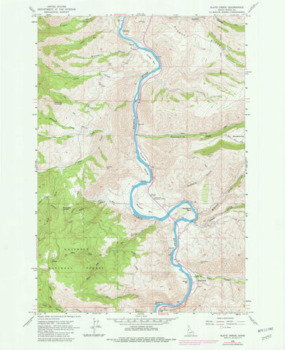 United States Geological Survey Slate Creek, ID (1963, 24000-Scale) digital map