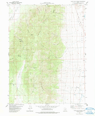 United States Geological Survey Slate Jack Canyon, UT (1979, 24000-Scale) digital map