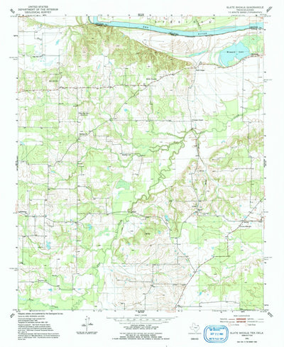United States Geological Survey Slate Shoals, TX-OK (1951, 24000-Scale) digital map