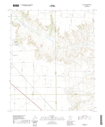 United States Geological Survey Slaton NE, TX (2022, 24000-Scale) digital map