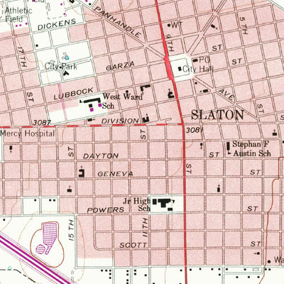 United States Geological Survey Slaton, TX (1965, 24000-Scale) digital map
