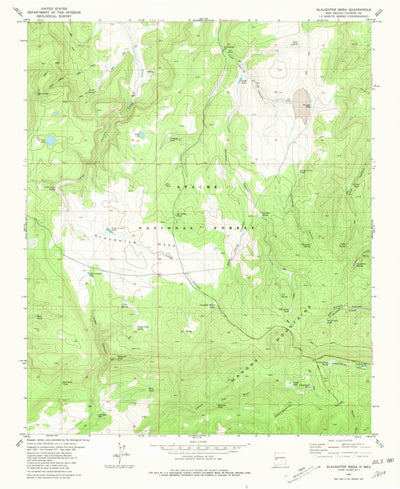 United States Geological Survey Slaughter Mesa, NM (1981, 24000-Scale) digital map