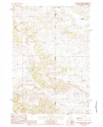 United States Geological Survey Slaughter Reservoir, SD-WY (1984, 24000-Scale) digital map