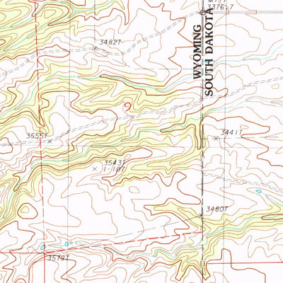 United States Geological Survey Slaughter Reservoir, SD-WY (1984, 24000-Scale) digital map