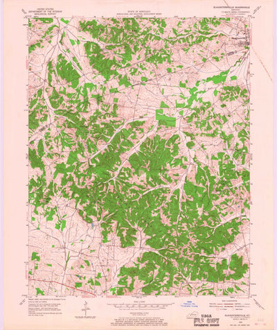 United States Geological Survey Slaughters, KY (1954, 24000-Scale) digital map