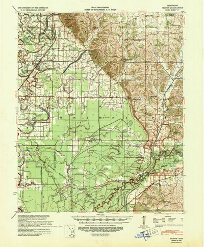 United States Geological Survey Sledge, MS (1939, 62500-Scale) digital map