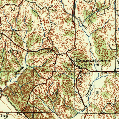 United States Geological Survey Sledge, MS (1939, 62500-Scale) digital map