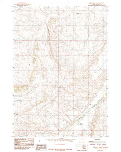 United States Geological Survey Sleepers Ranch, WY (1985, 24000-Scale) digital map