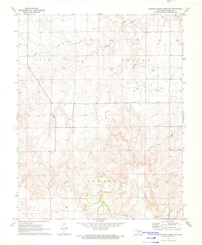 United States Geological Survey Sleeping Bear Creek NW, OK (1970, 24000-Scale) digital map
