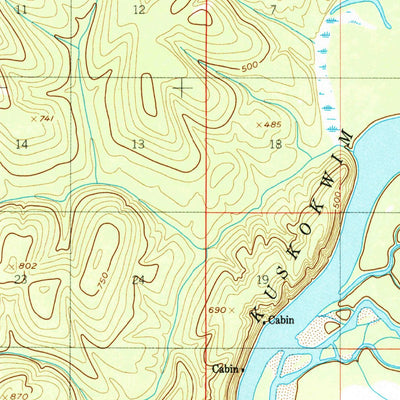 United States Geological Survey Sleetmute D-1, AK (1954, 63360-Scale) digital map