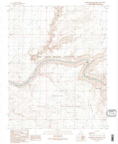 United States Geological Survey Slickhorn Canyon West, UT (1989, 24000-Scale) digital map