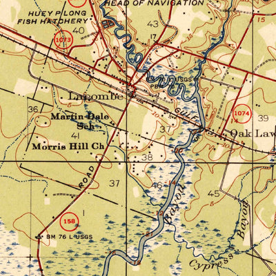United States Geological Survey Slidell, LA-MS (1939, 62500-Scale) digital map