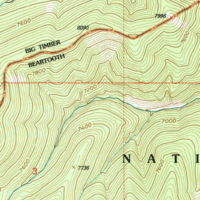 United States Geological Survey Sliderock Mountain, MT (2000, 24000-Scale) digital map