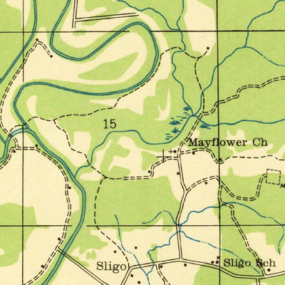 United States Geological Survey Sligo, LA (1938, 31680-Scale) digital map