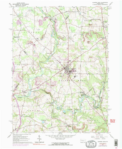 United States Geological Survey Slippery Rock, PA (1961, 24000-Scale) digital map