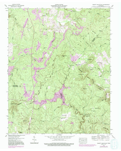 United States Geological Survey Smartt Mountain, TN (1946, 24000-Scale) digital map