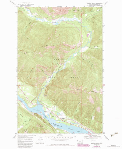 United States Geological Survey Smeads Bench, MT (1966, 24000-Scale) digital map