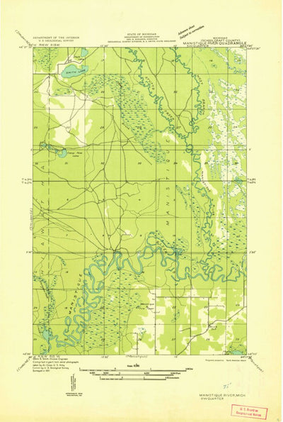 United States Geological Survey Smith Lake, MI (1931, 31680-Scale) digital map