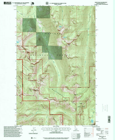 United States Geological Survey Smith Peak, ID (1996, 24000-Scale) digital map