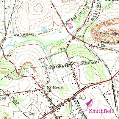 United States Geological Survey Smithfield, PA (1964, 24000-Scale) digital map